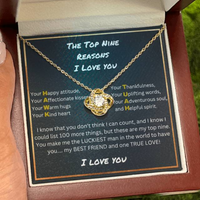 Load image into Gallery viewer, Top Nine Reasons I Love You-Loveknot Necklace
