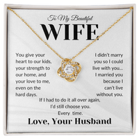 Load image into Gallery viewer, Gift For Wife - I&#39;d Still Choose you Every Time - Infinity Knot Necklace
