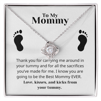 Load image into Gallery viewer, Gift For Expecting Mother - Thank you for Carrying me - Infinity Knot Necklace

