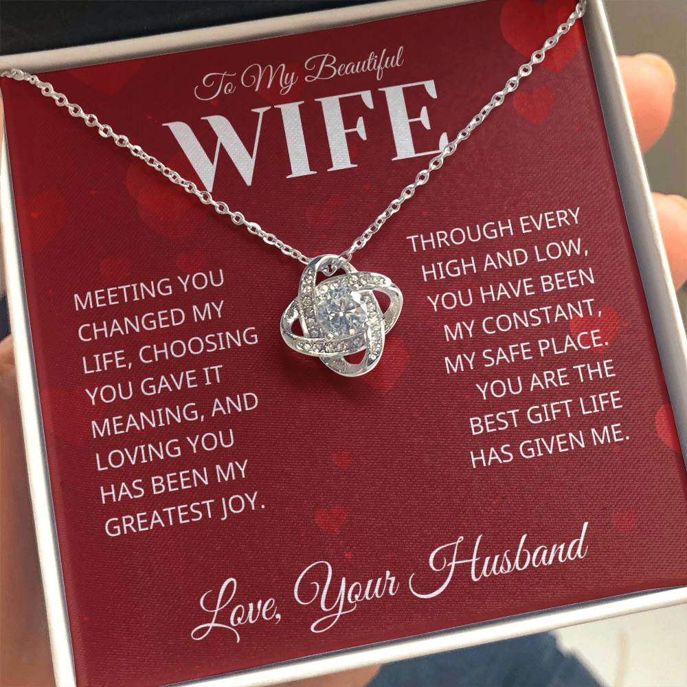 Gift For Wife - Love You More For it - Infinity Knot Necklace RH2