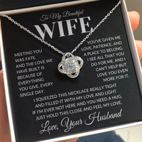 Load image into Gallery viewer, Gift For Wife - Just Hold This Close and Feel my Love - Infinity Knot Necklace
