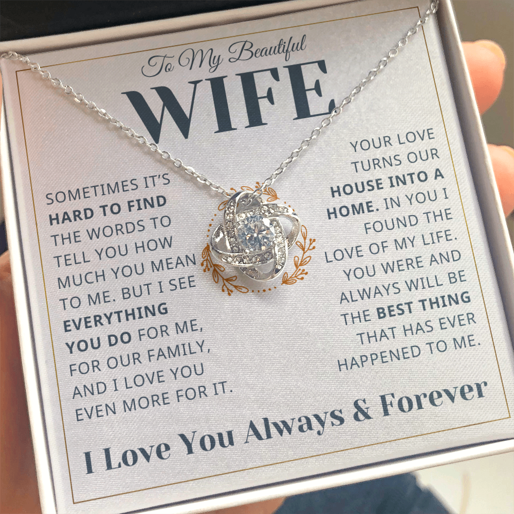 Gift For Wife - I See Everything You Do - Infinity Knot Necklace