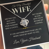 Load image into Gallery viewer, Gift for Wife "When I Gave My Heart To You" Infinity Knot Necklace
