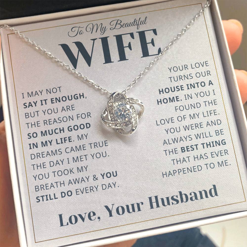 Gift For Wife - The Day I Met You -  Infinity Knot Necklace