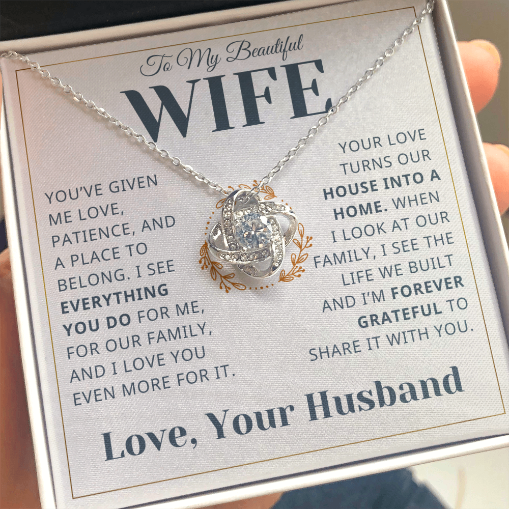 Gift For Wife - Life We Built - Infinity Knot Necklace