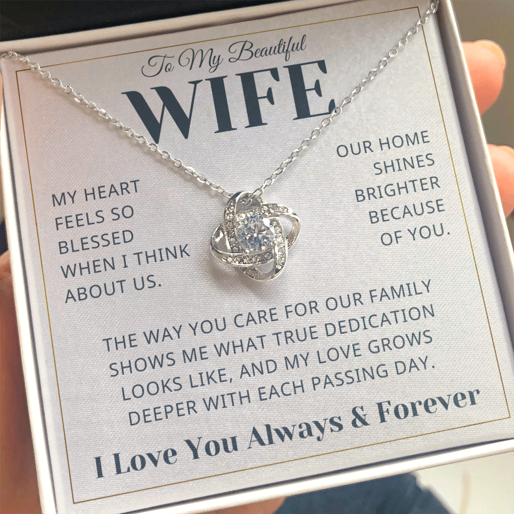 Gift For Wife - Heart Feels So Blessed - Infinity Knot Necklace