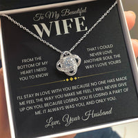 Load image into Gallery viewer, Gift For Wife "I Need You To Know" Infintity Knot Necklace
