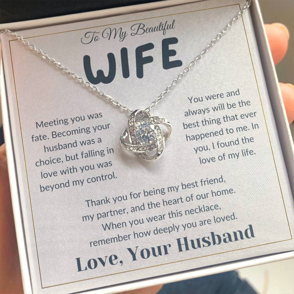Gift For Wife - How Deeply you are loved - Infinity Knot Necklace