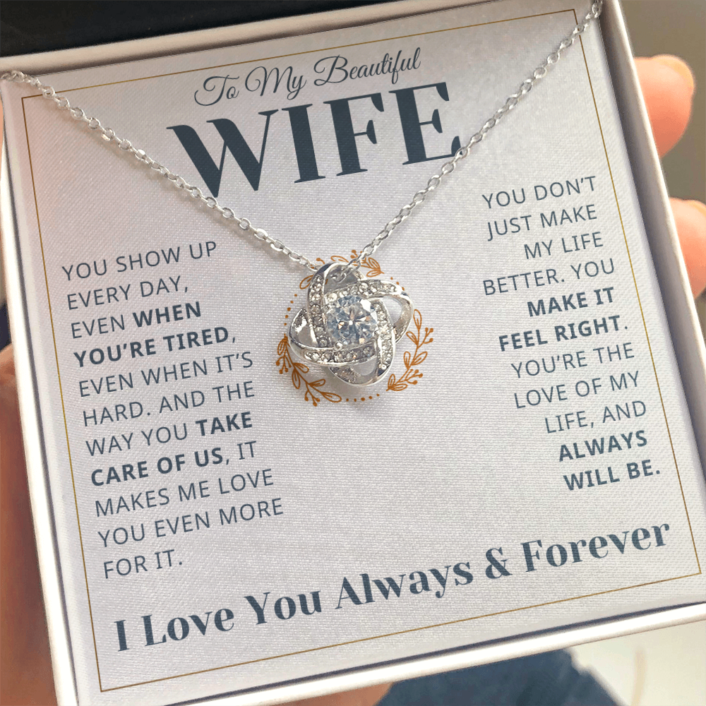 Gift For Wife - Care for us - Infinity Knot Necklace