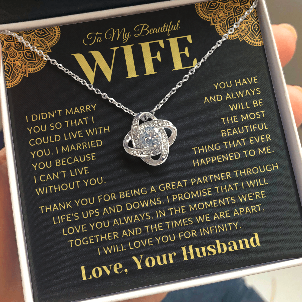 Gift For Wife - Love You For Infinity - Infinty Knot Necklace