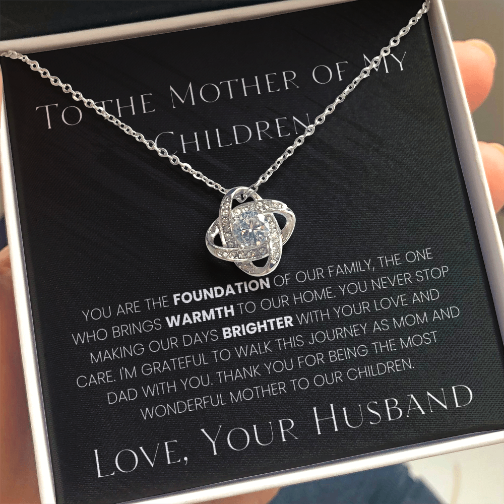 Gift For Wife - Foundation Of Our Family - Infinity Knot Necklace