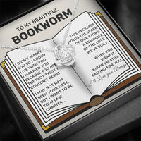 Load image into Gallery viewer, Gift For Wife - My Beautiful Bookworm - Infinity Knot Necklace
