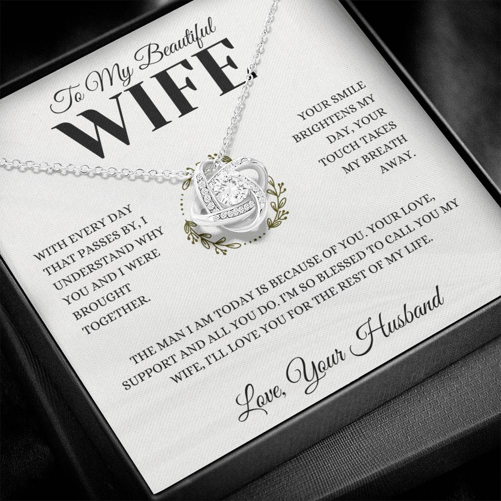 Gift For Wife - Love you for the rest of my life - Love Knot Necklace