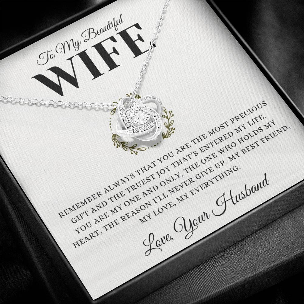 Gift for Wife - You are my one and only - Love Knot Necklace