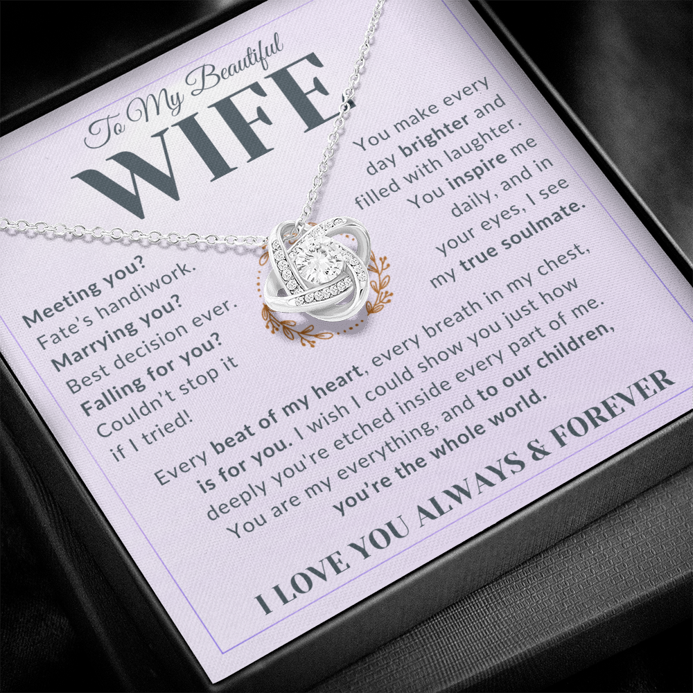 Gift For Wife - You're Their Whole World - Infinity Knot Necklace