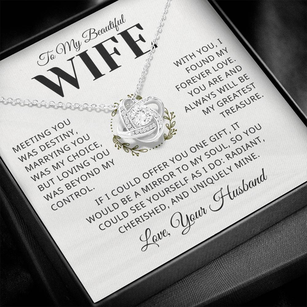 Gift For Wife - Meeting you was Destiny - Love Knot Necklace