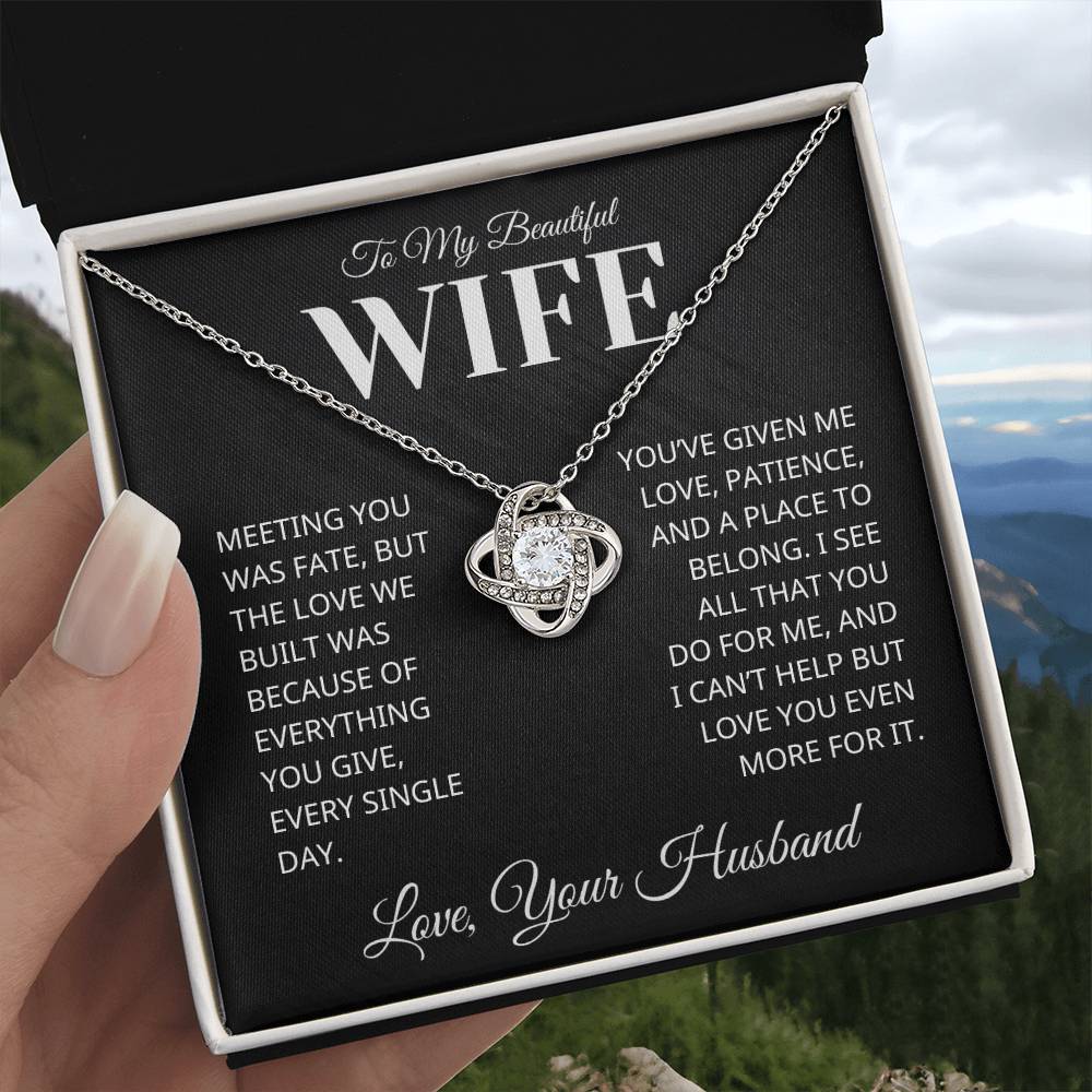 Gift For Wife - Love you Even More - Infinity Knot Necklace