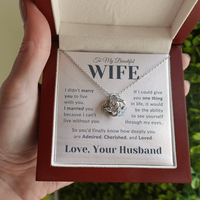 Load image into Gallery viewer, Gift For Wife - Admired, Cherished, Loved - Infinity Knot Necklace
