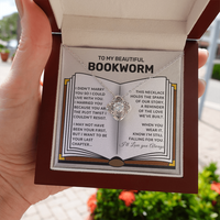 Load image into Gallery viewer, Gift For Wife - My Beautiful Bookworm - Infinity Knot Necklace
