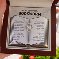 Load image into Gallery viewer, Gift For Your  Wife - Beautiful Bookworm - Infinity Knot Necklace
