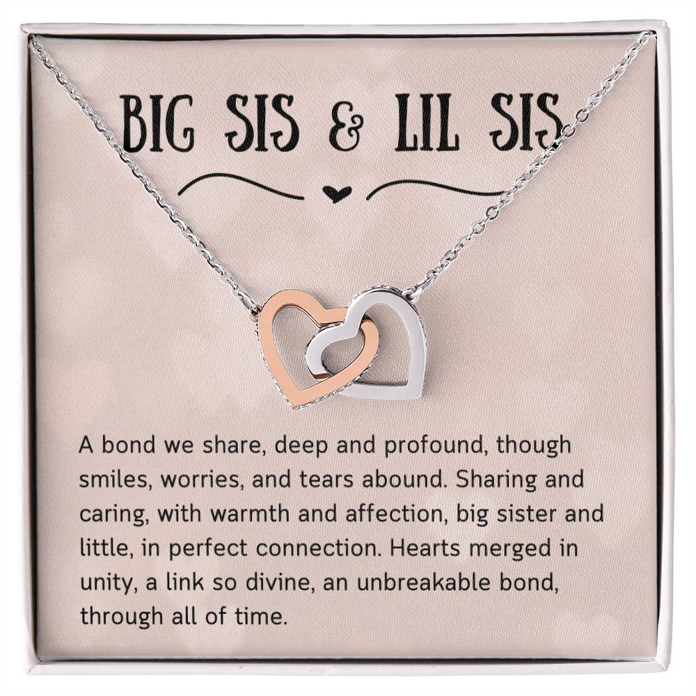 For Sister- Hearts in Unity- Interlocking Hearts Necklace