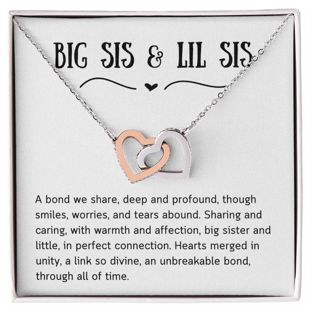 For Sister- Hearts in Unity- Interlocking Hearts Necklace (NB)