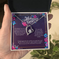 Load image into Gallery viewer, For My Mom- Appreciate the Sacrifices- Forever Love Necklace
