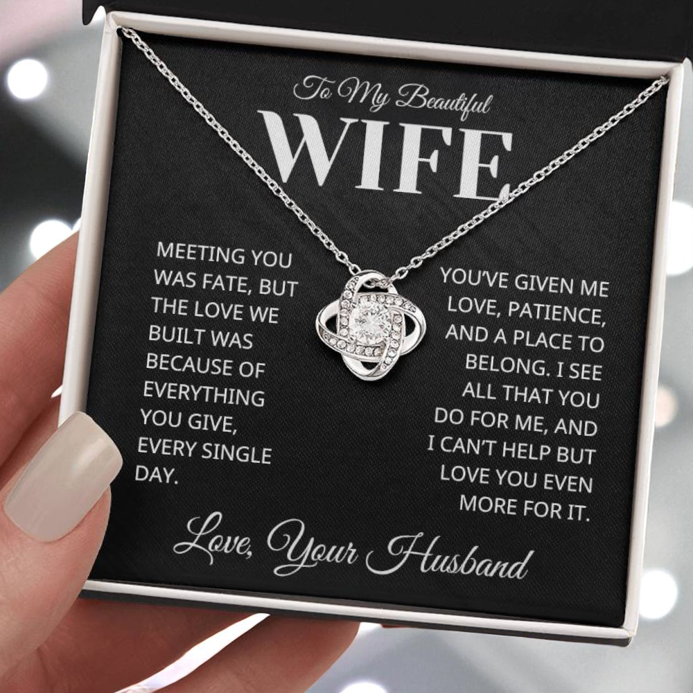 Gift-For Wife - Love You Even More - Infinity Knot Necklace V0006