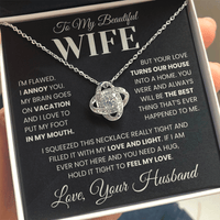 Load image into Gallery viewer, Gift For Wife - Brain goes on vacation - Infinity Knot Necklace - Bard Jewelry
