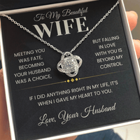 Load image into Gallery viewer, Gift for Wife "When I Gave My Heart To You" Infinity Knot Necklace - Bard Jewelry
