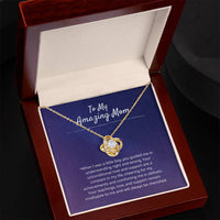 Load image into Gallery viewer, To My Mom - Since I was a little boy - Love Knot Necklace (Yellow &amp; White Gold Variants) - Bard Jewelry
