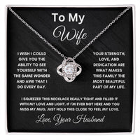 Load image into Gallery viewer, To My Wife - I Miss Your Mug - Love Knot Necklace (Yellow &amp; White Gold Variants) - Bard Jewelry
