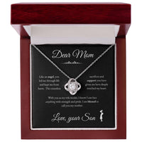 Load image into Gallery viewer, To My Mom - Like and Angel - Love Knot Necklace (Yellow &amp; White Gold Variants) - Bard Jewelry
