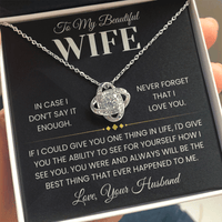 Load image into Gallery viewer, Gift For Wife "Never Forget That I Love You" Infinity Knot Necklace - Bard Jewelry
