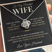 Load image into Gallery viewer, Gift For Wife "Love of My Life" Infinity Knot Necklace - Bard Jewelry
