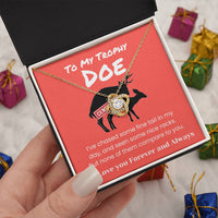 Load image into Gallery viewer, Gift For Your Trophy Doe - None of Them Compare - Love Knot Necklace - Bard Jewelry
