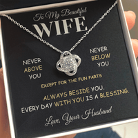 Load image into Gallery viewer, Gift For Wife "Always Beside You" Infinity Knot Necklace - Bard Jewelry
