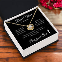 Load image into Gallery viewer, To My Mom - Like and Angel - Love Knot Necklace (Yellow &amp; White Gold Variants) - Bard Jewelry
