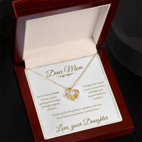 Load image into Gallery viewer, For My Mom - You Held My Hand - Love Knot Necklace (Yellow &amp; White Gold Variants) - Bard Jewelry
