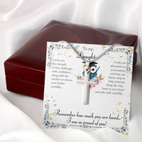 Load image into Gallery viewer, For My Daughter - Wisdom to Choose Your Battles - Stainless Cross Necklace - Bard Jewelry
