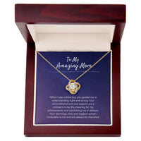 Load image into Gallery viewer, To My Mom - Since I was a little boy - Love Knot Necklace (Yellow &amp; White Gold Variants) - Bard Jewelry

