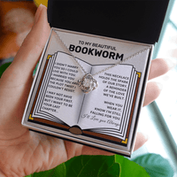 Load image into Gallery viewer, Gift For Wife - My Beautiful Bookworm - Infinity Knot Necklace - Bard Jewelry

