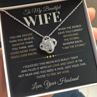 Load image into Gallery viewer, Gift For Wife "She Is The Storm" Infinity Knot Necklace - Bard Jewelry
