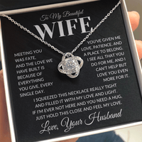 Load image into Gallery viewer, Gift For Wife - Just Hold This Close and Feel my Love - Infinity Knot Necklace - Bard Jewelry
