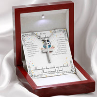 Load image into Gallery viewer, For My Daughter - Wisdom to Choose Your Battles - Stainless Cross Necklace - Bard Jewelry
