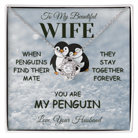 Load image into Gallery viewer, Gift For Wife " You Are My Penguin" Infinity Knot Necklace - Bard Jewelry
