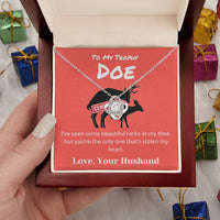 Load image into Gallery viewer, Gift For Your Trophy Doe - Stolen My Heart - Love Knot Necklace - Bard Jewelry
