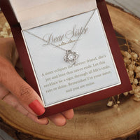 Load image into Gallery viewer, For Sister - Remember I am your Sister - Love Knot Necklace - Bard Jewelry
