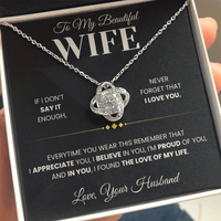 Load image into Gallery viewer, Gift For Wife " Never Forget That I Love You" Infinity Knot Necklace - Bard Jewelry
