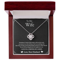 Load image into Gallery viewer, For My Wife - Hard to Find Words - Love Knot Necklace (Yellow &amp; White Gold Variants) - Bard Jewelry
